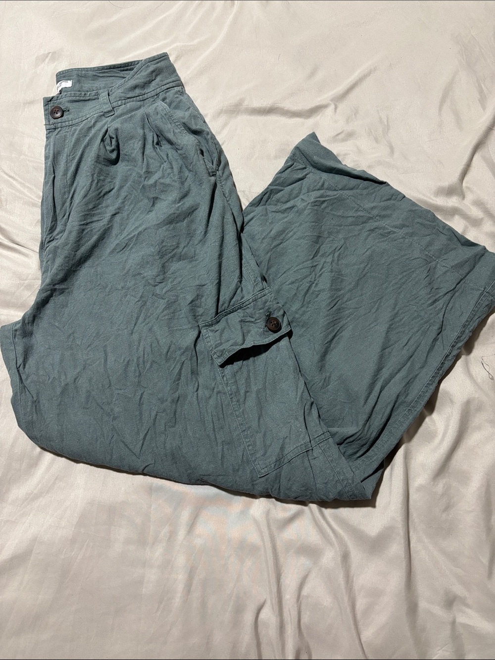 Madewell Wide-Leg Cargo Pants in Slate Teal